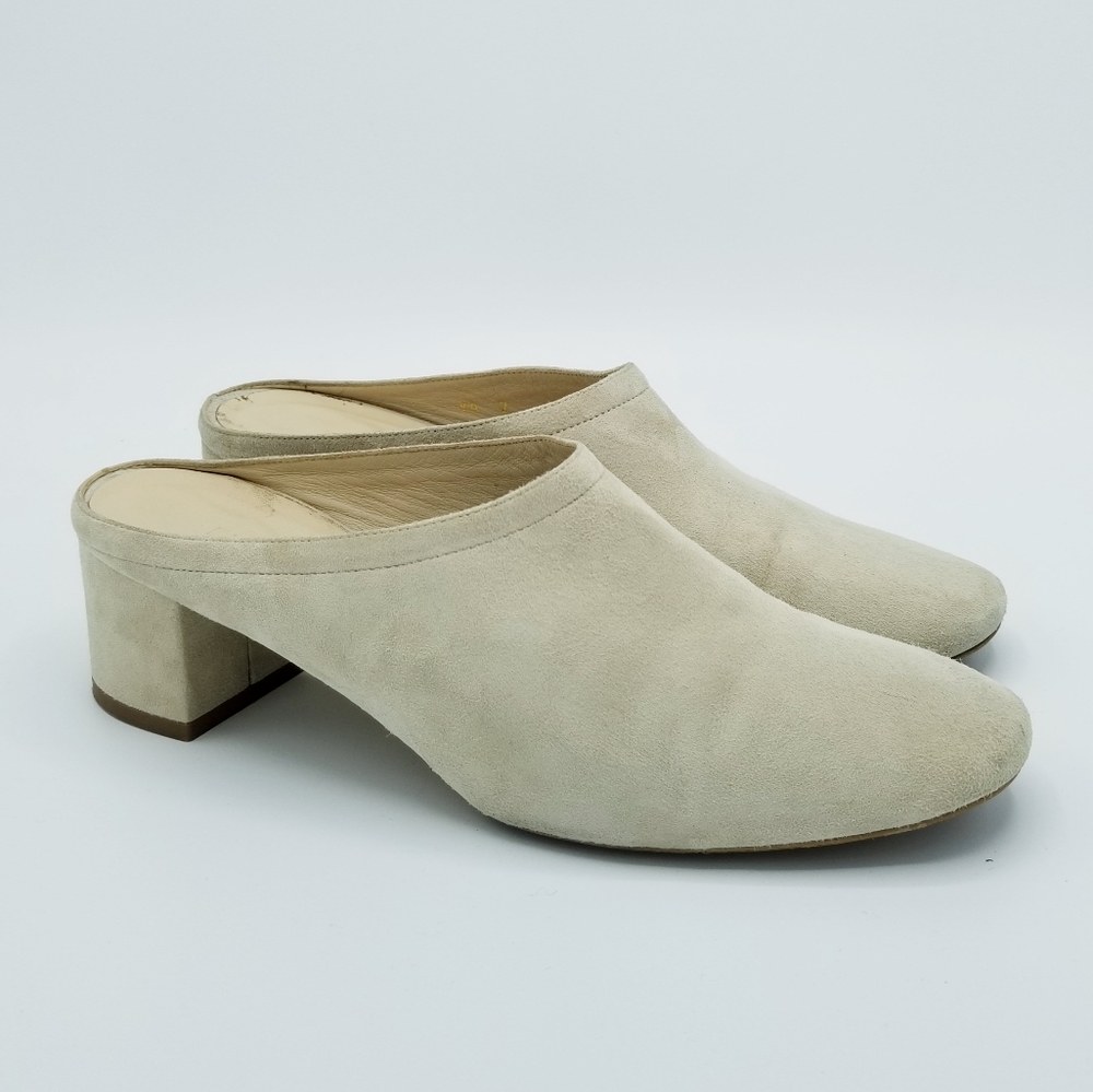 Everlane Day Heel Suede Mules 7 Bone